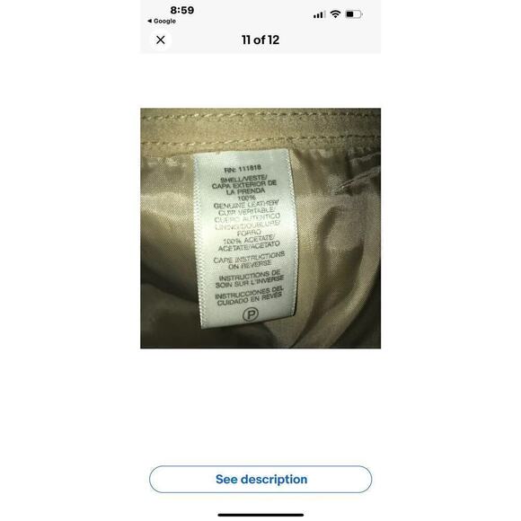 Michael Kors Genuine Tan Suede Leather Skirt Snaps & Zip /Belted Size 8 EUC - Picture 7 of 11